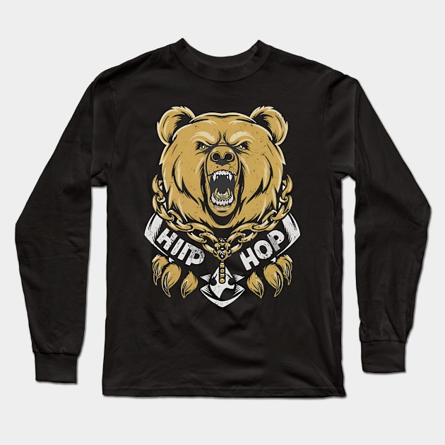 Hip hop bear Long Sleeve T-Shirt by Nikisha